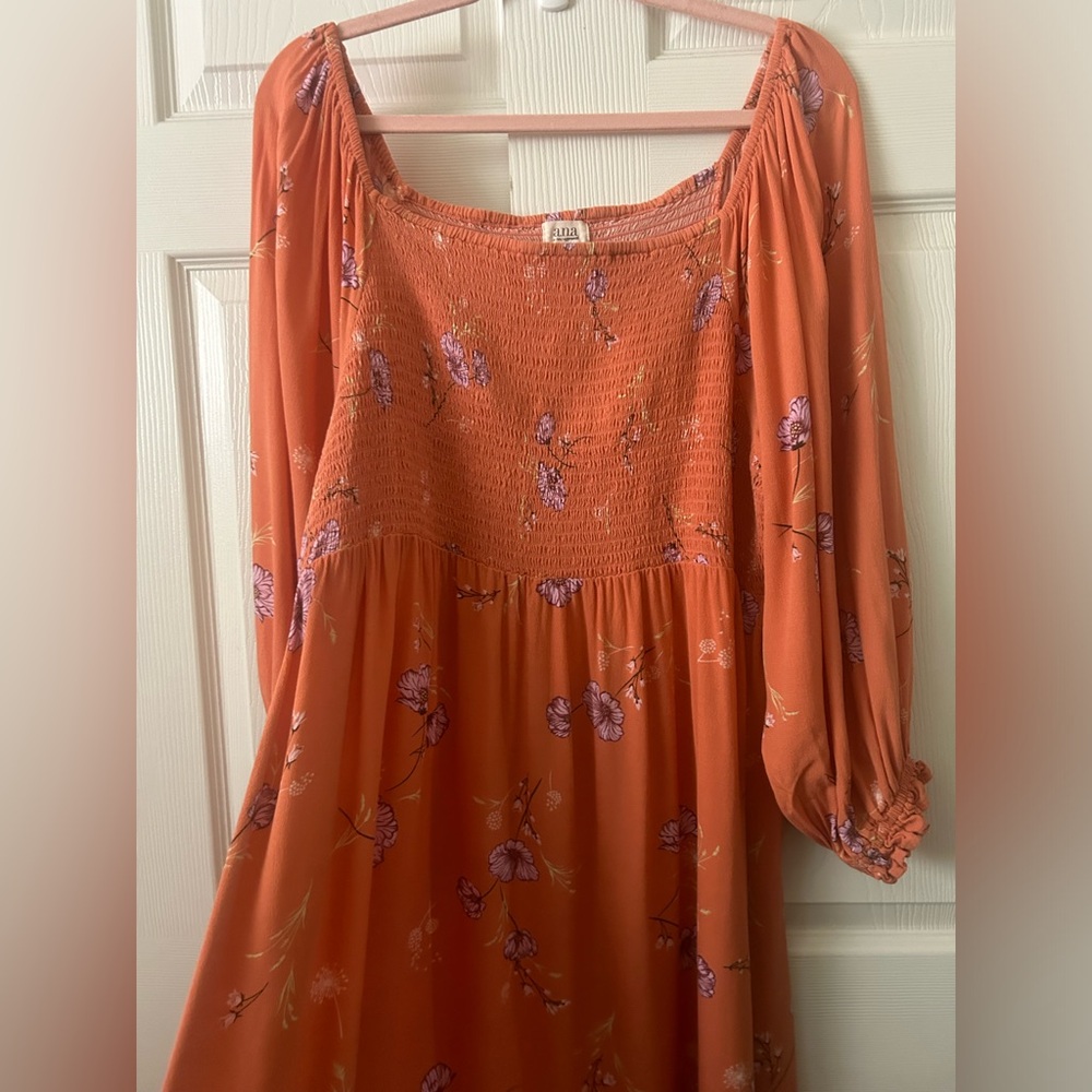 a.n.a. smocked floral midi dress xxl - Picture 2 of 6